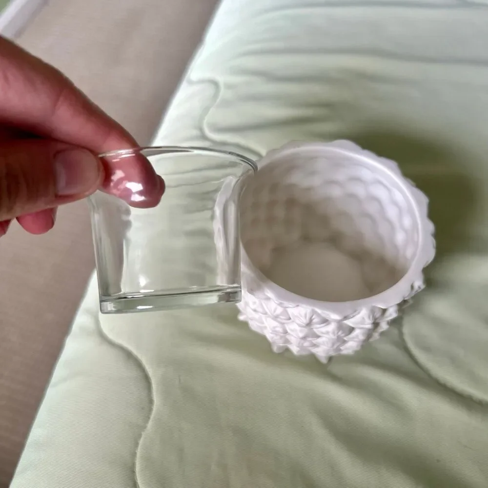 VTG White Pineapple Partylite Unique Tealight Candle Holder Accent Display - Picture 6 of 8